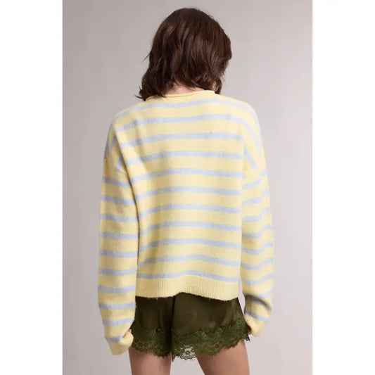 Sky Striped Sweater Cardigan