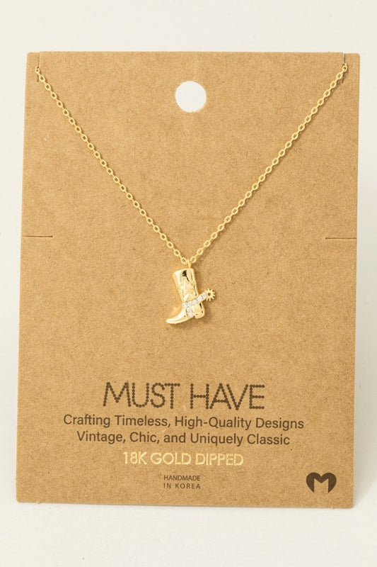 Cowboy Boots Necklace