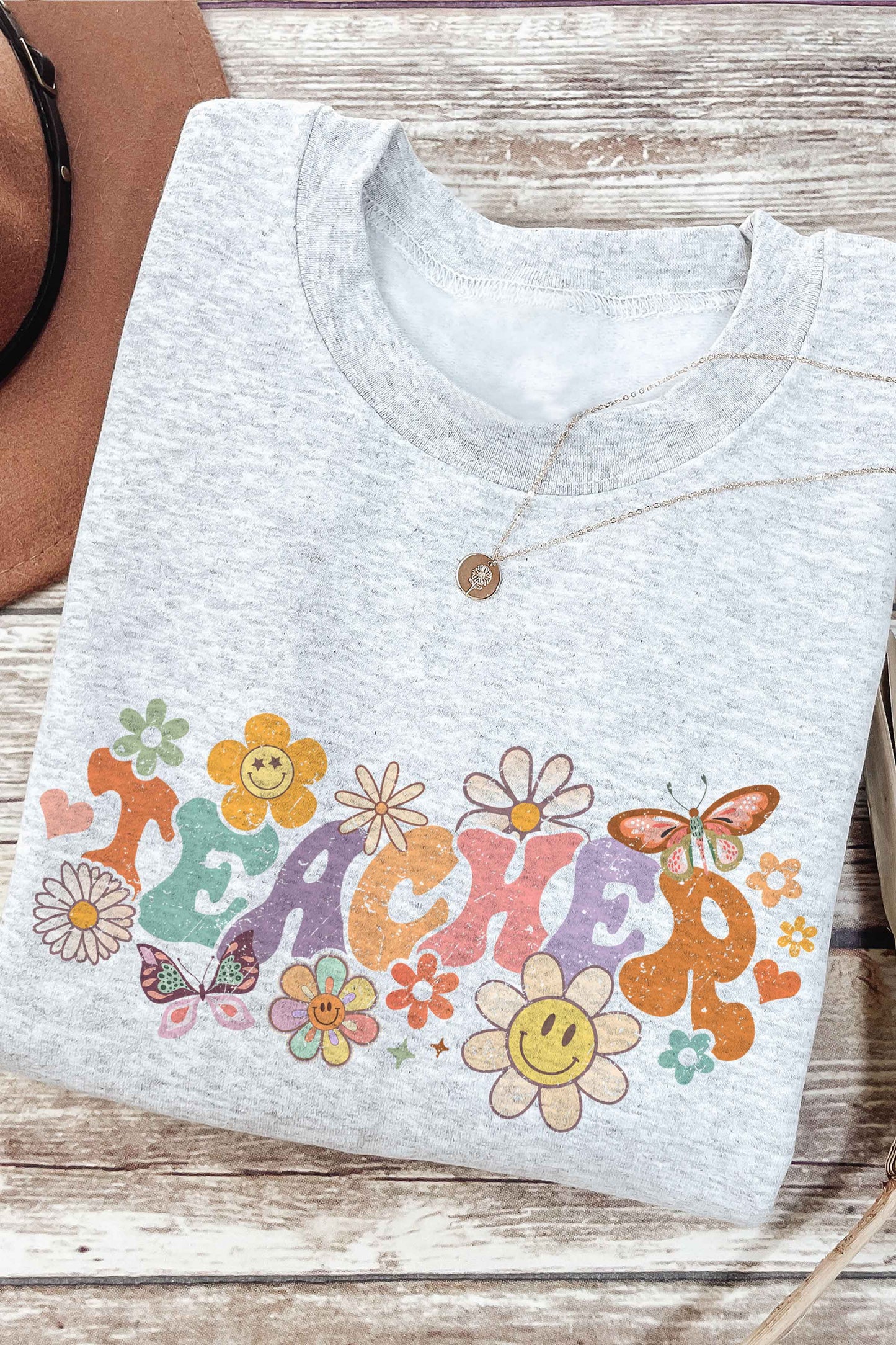 Floral Teacher Graphic Crewneck