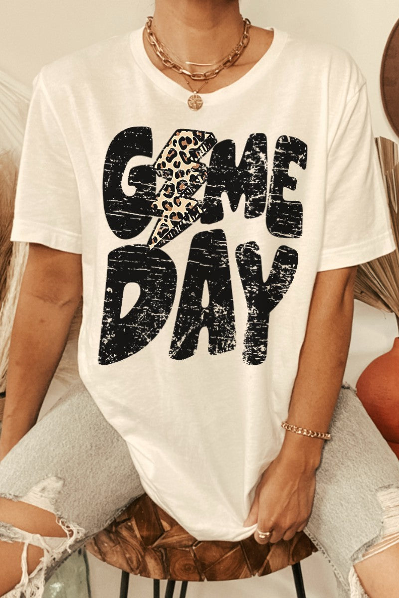 Game Day Leopard Print Tee-S