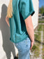 Mali Raw Hem Short Sleeve Top