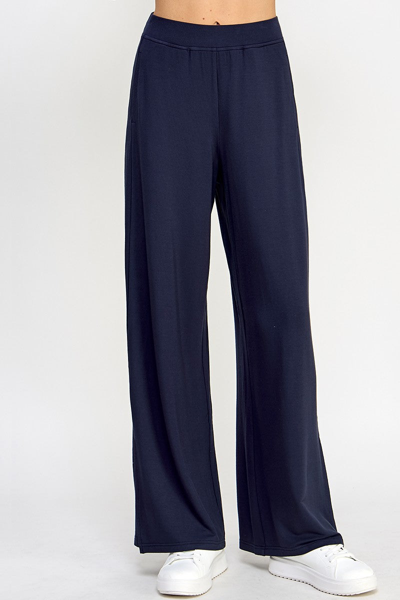 Ellison Wide Leg Comfort Pants- Black