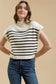 Stacy Knit Top In Ivory Stripes