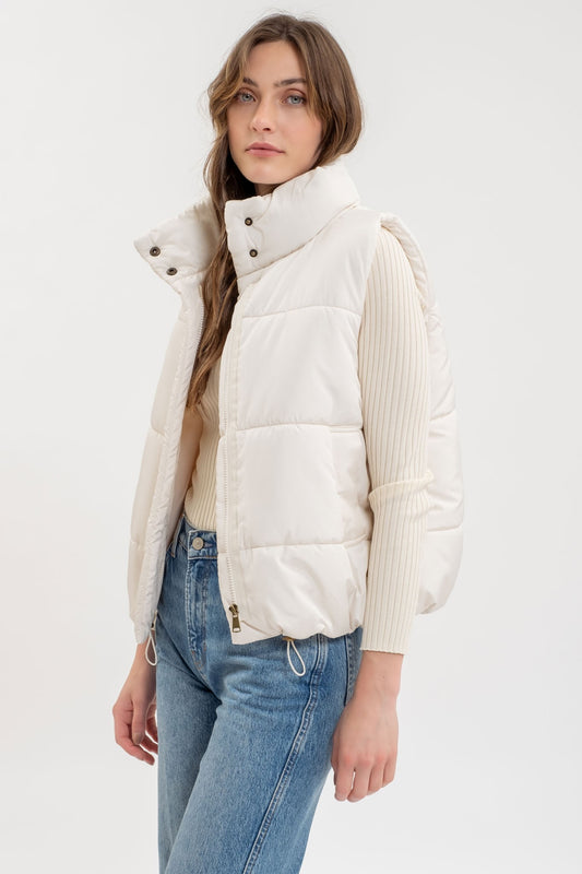 Miley Puffer Vest in Ivory