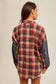 Oversized Plaid Button Down Flannel In Red