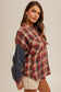 Oversized Plaid Button Down Flannel In Red