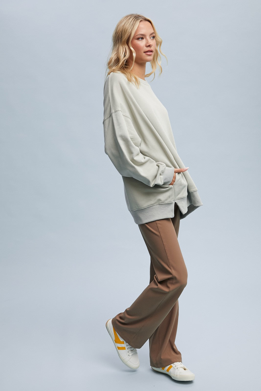 Nicole Oversized Pullover in Sage