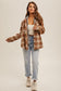 Emily Hoodie Plaid Shacket in Light Brown