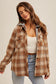 Emily Hoodie Plaid Shacket in Light Brown