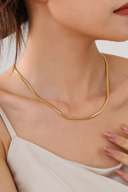 Stainless Steel Herringbone Chain Necklace