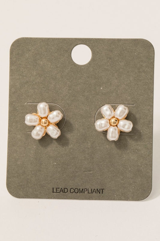 Flower Pearl Studs