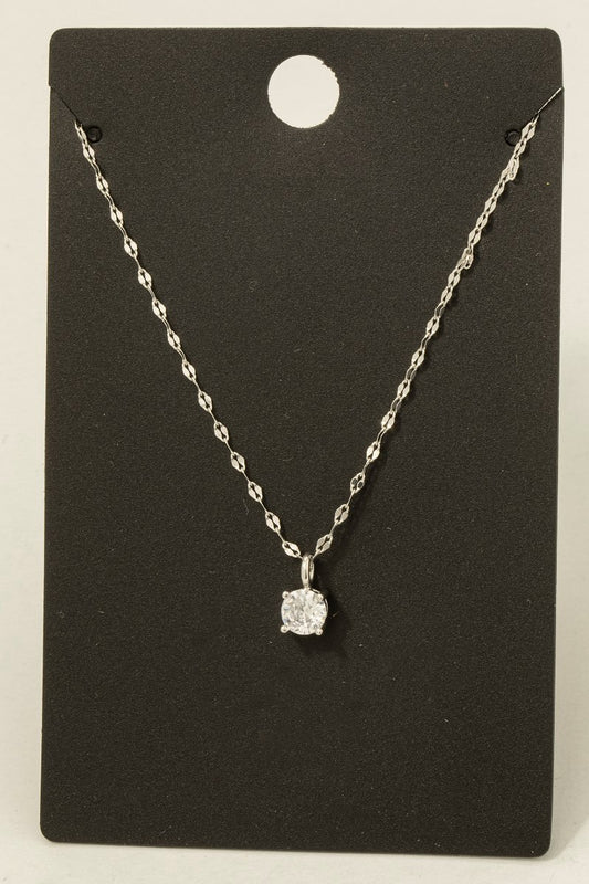 Gold Dipped Circle Gem Pendant Necklace