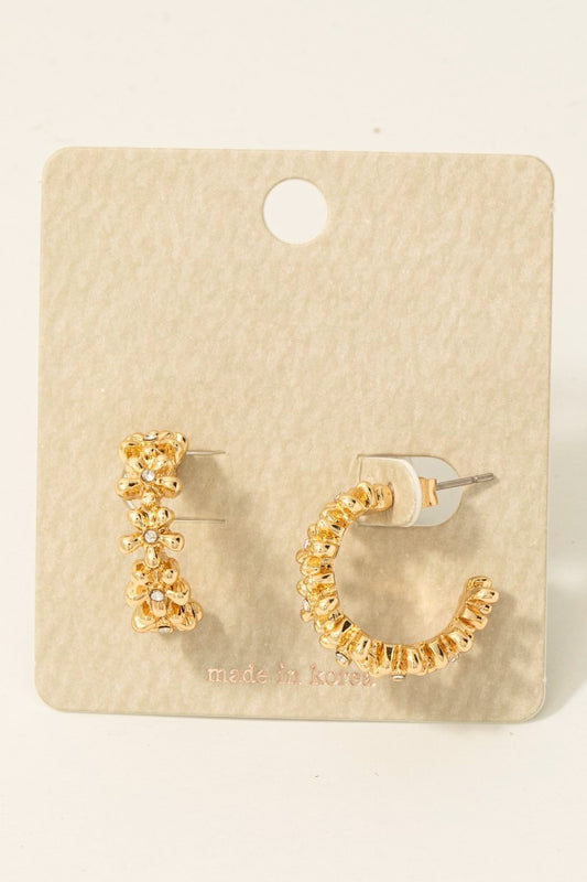 Flower Hoop Earrings