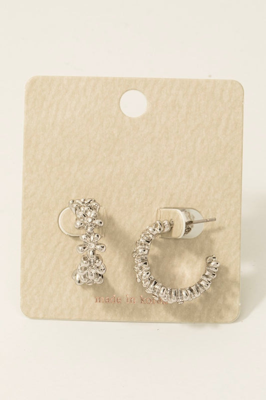Flower Hoop Earrings
