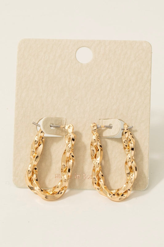 Twisted Oval Latch Hoops