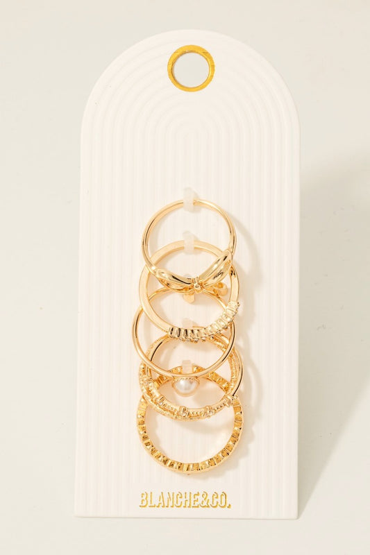 Bow Mixed Ring Set