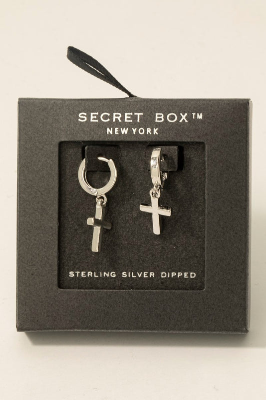 Gold Dipped Dainty Cross Earrings