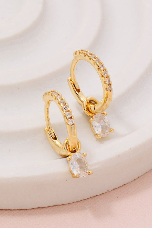 Gold Dipped Charm Hoops