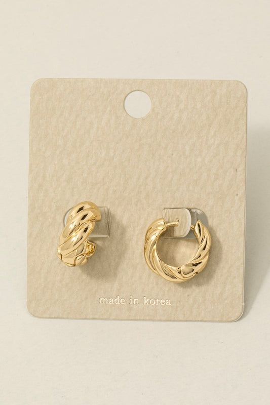 Twisted Hinge Hoop Earrings