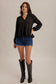 Flowy Texture Blouse In Black