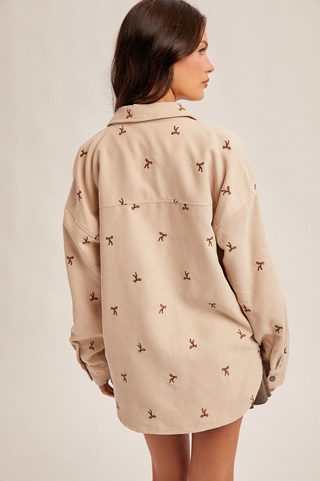 Bow Embroidery Corduroy