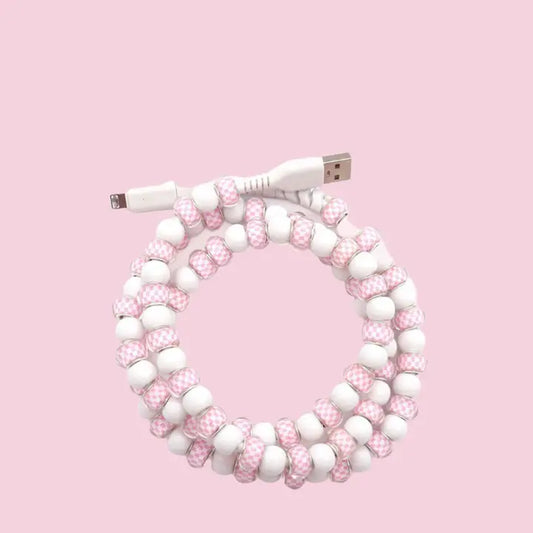 Beaded charging Cable 2 in 1 Type-C To ip15