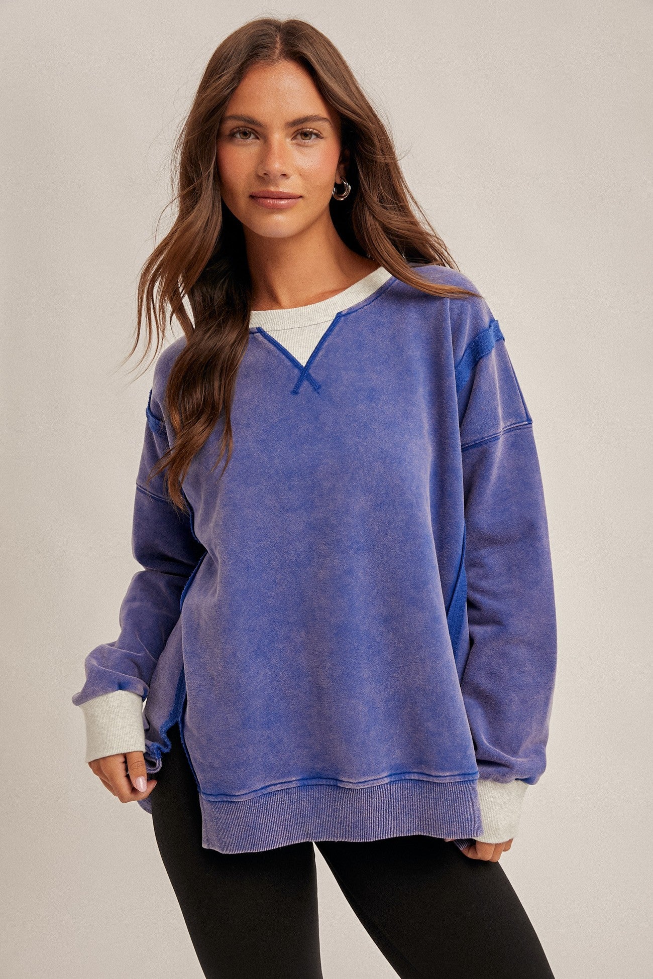 Frankie Blue Oversized Crewneck