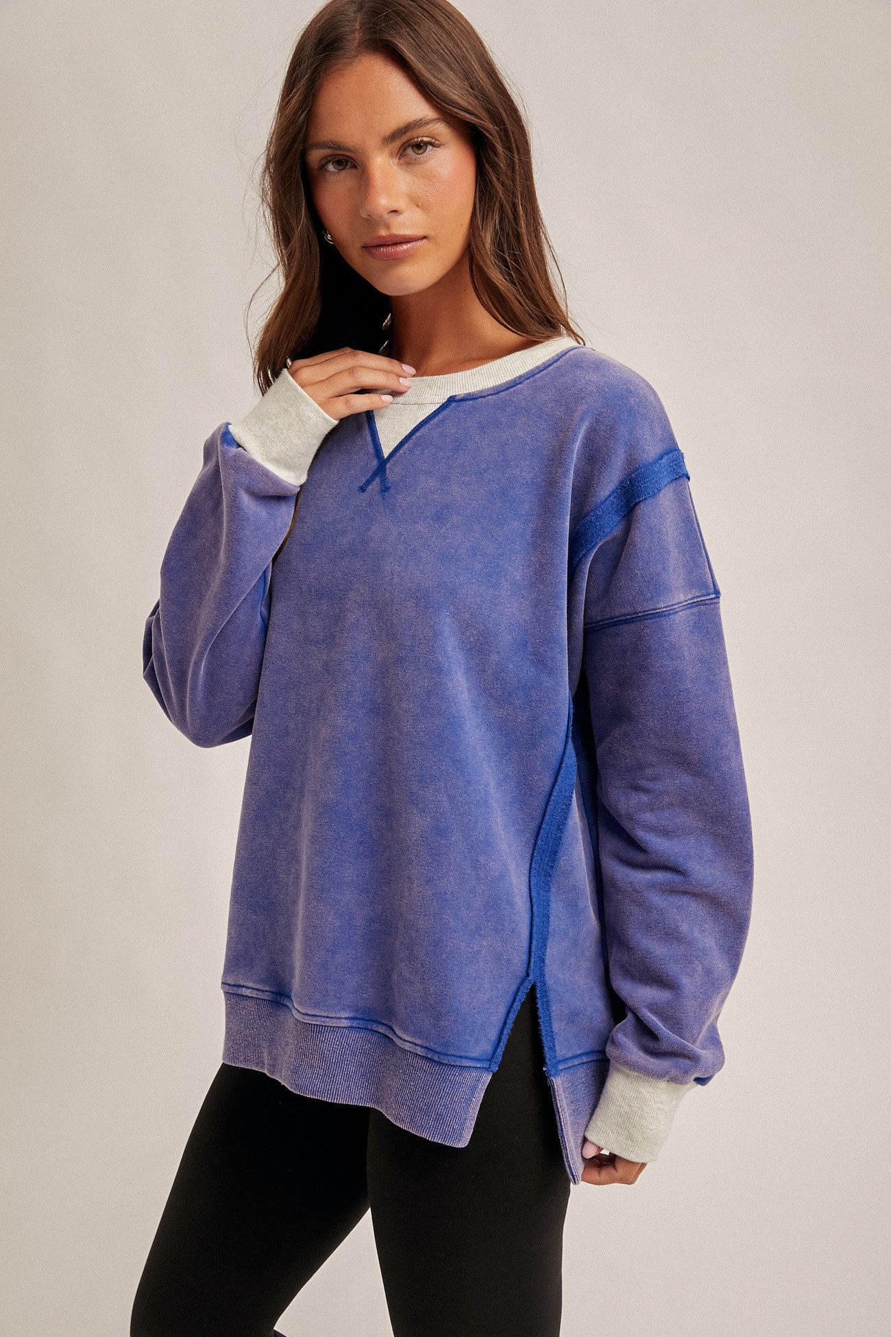 Frankie Blue Oversized Crewneck