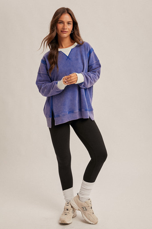 Frankie Blue Oversized Crewneck