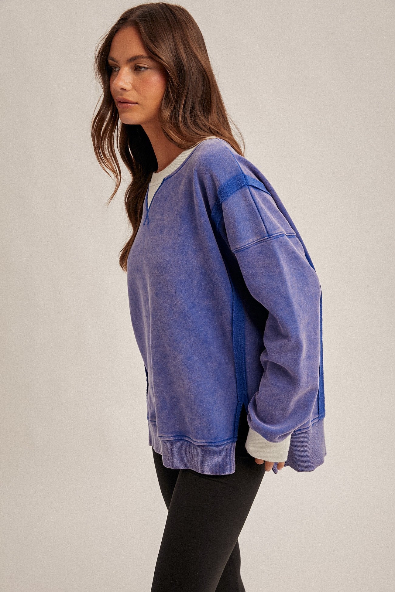 Frankie Blue Oversized Crewneck