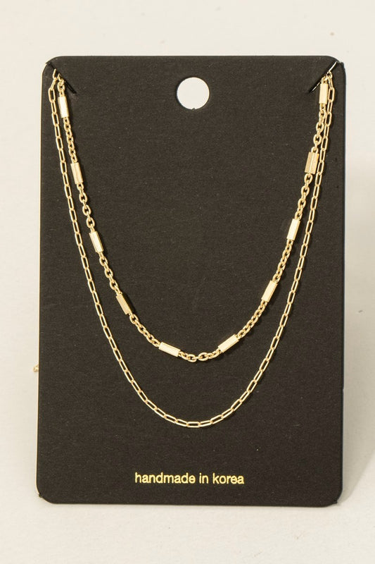Double Chain Link Necklace