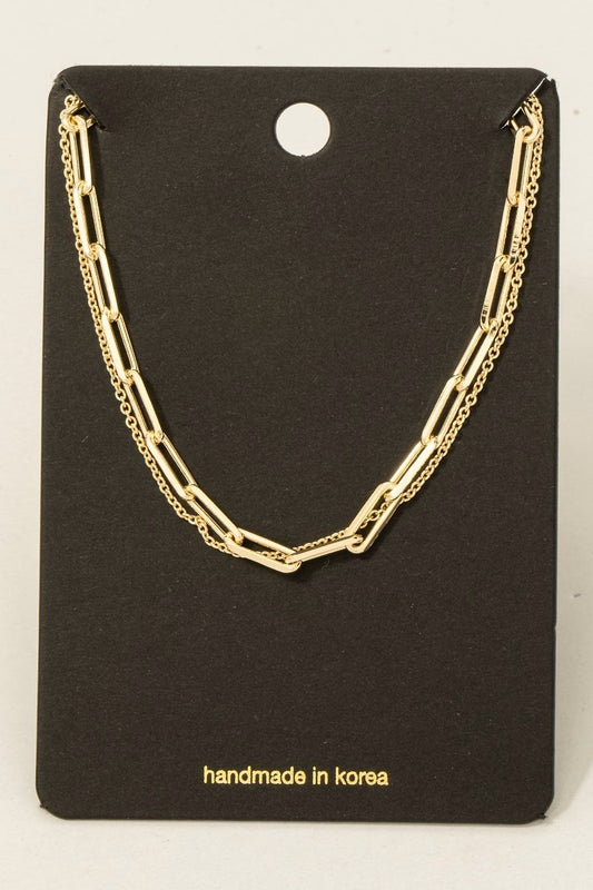 Double Chain Layered Necklace