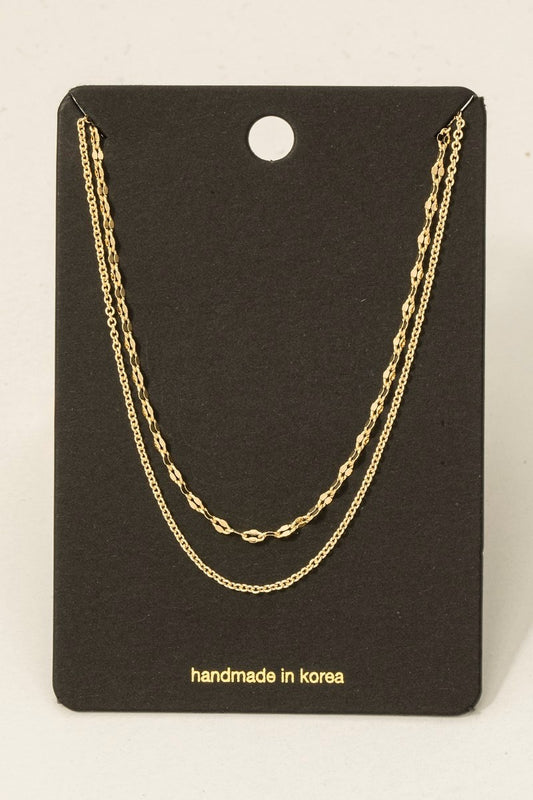 Layered Double Chain Necklace