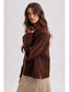 Premium Wide Sleeve Cuff Sweater In Walnut