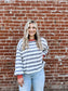 Kenna Stripe Sweatshirt in Grey