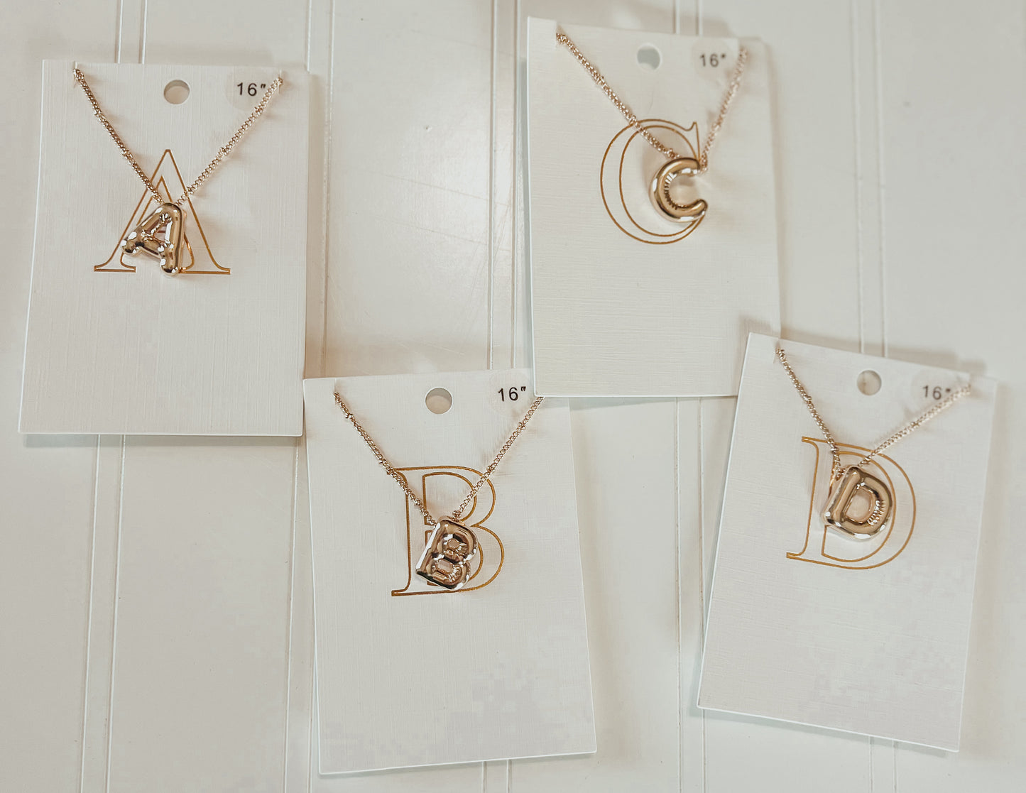 Gold Bubble Initial Necklace