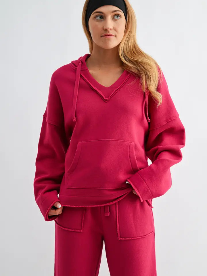 Malibu Air Cotton Hoodie In Plum Pink