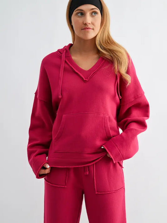 Malibu Air Cotton Hoodie In Plum Pink