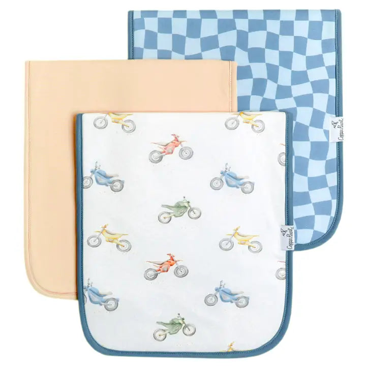 3 Pack Premium Burp Cloths - Ryder