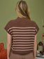 Stacy Knit Top In Brown Stripes
