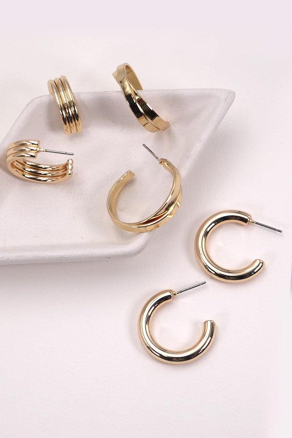 Multi Classic Hoop Trio Earrings