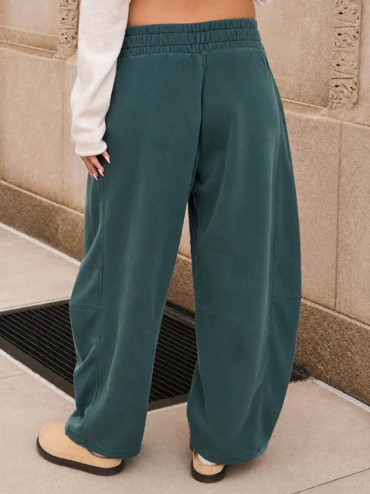Wide Leg Sweatpants In Vintage Blue