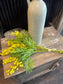 Yellow Fuzzy Mimosa Bush Faux Silk Floral Spray - 14"