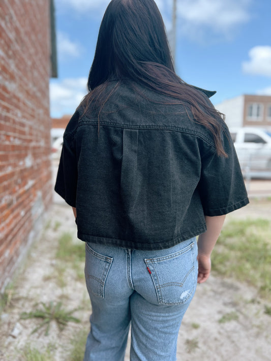 The Gabby Cropped Denim Jacket