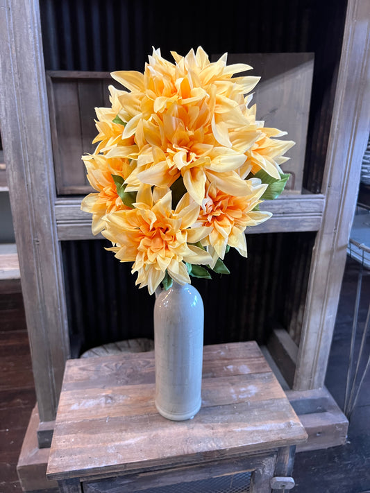 Silk Large Yellow Dahlilah Bush