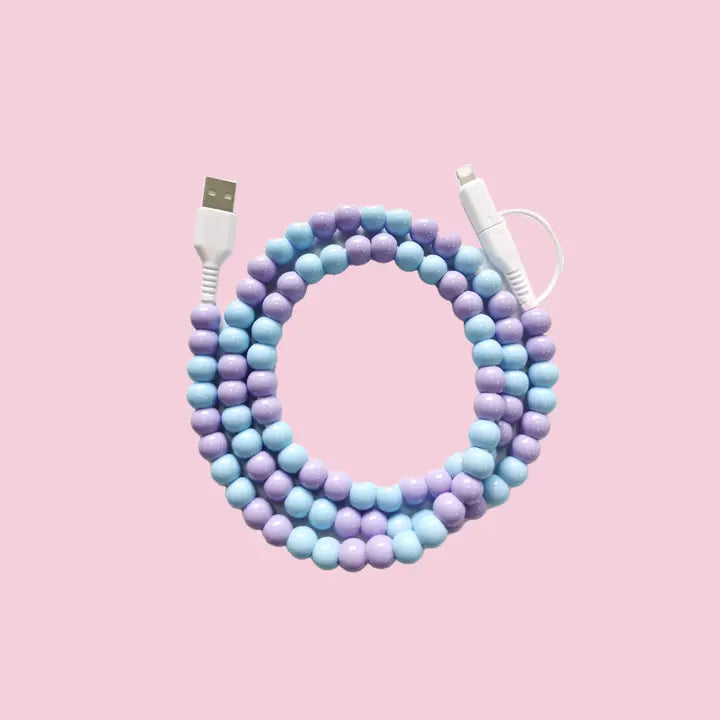 Solid Beaded Data Cable 2 in 1 Type-C To ip15