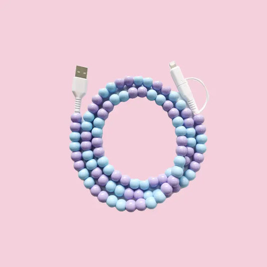 Solid Beaded Data Cable 2 in 1 Type-C To ip15