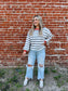 Kenna Stripe Sweatshirt in Grey