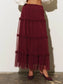 Polkadot Tulle Tiered Midi Skirt