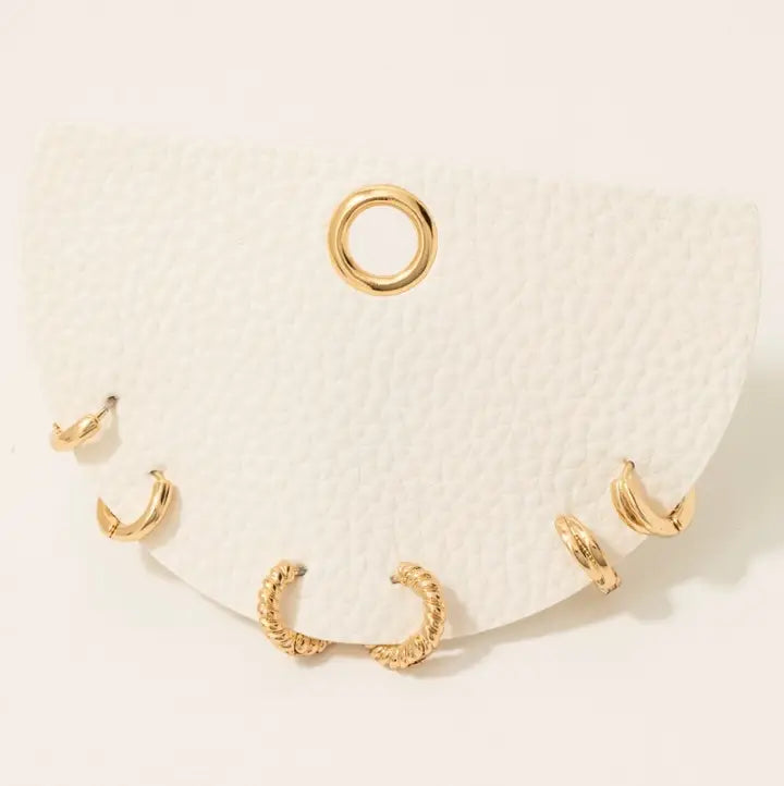 Mini Three Pair Hoop Earrings Set